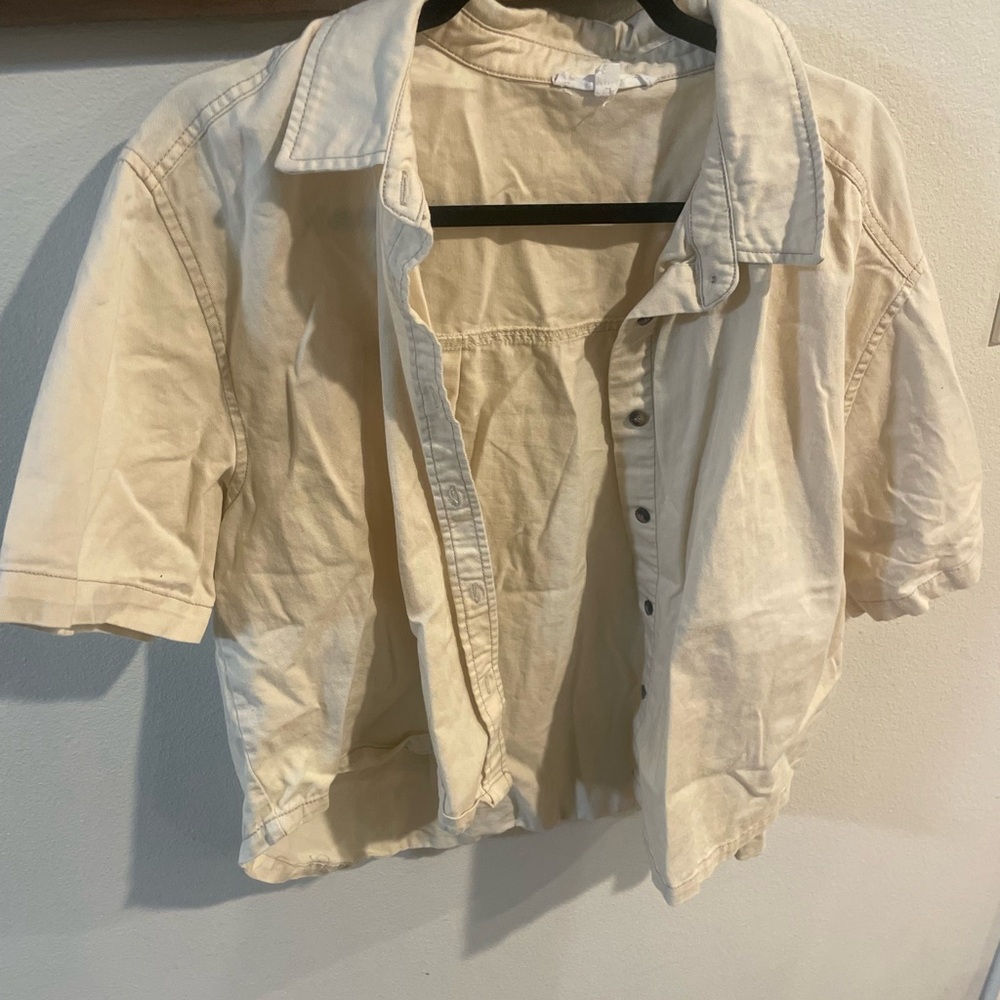 Jane &‎ Delancey short sleeve button down blouse size XL
